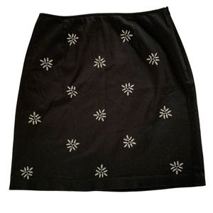 LOFT embroidered snowflake mini skirt
